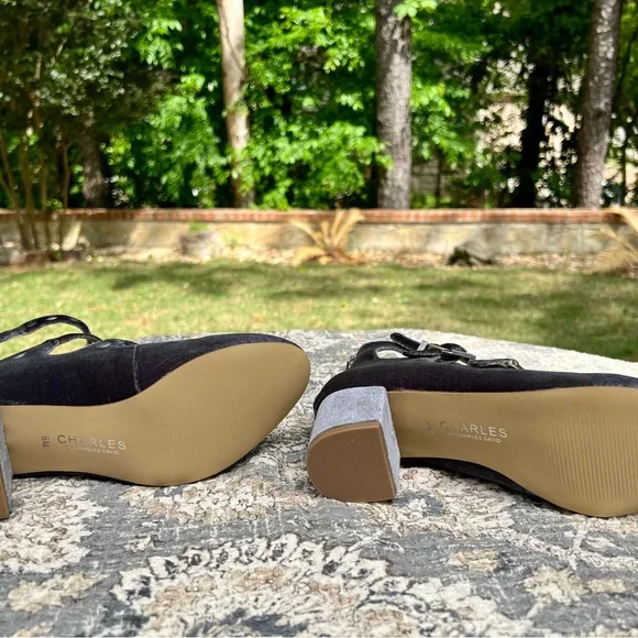 NIB Gorgeous Silver/Slate Grey Three Strap Pump - Size 6 - Picture 10 of 11